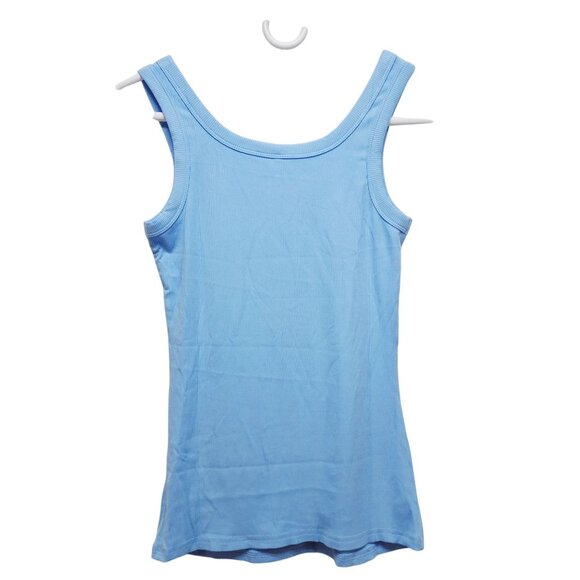 Blue Ribbed Tank Top Anrabess Size S Womens - Picture 2 of 8